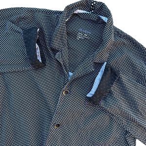 Robert Graham Men Sleepwear‎ Medium Black Abstract Pajama Top Button Up Collar